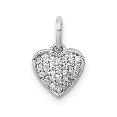 14k White Gold 1/10ct. Diamond Heart Pendant