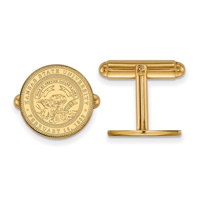 14k Gold LogoArt Kansas State University Crest Cuff Links