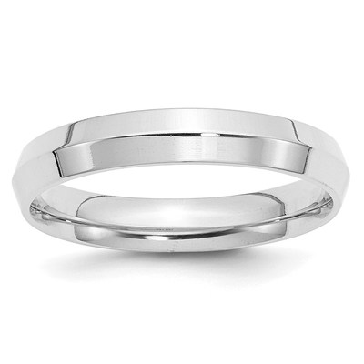 14k White Gold 4mm Knife Edge Comfort Fit Wedding Band Size 6.5