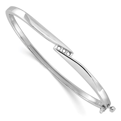 14k White Gold Hinged Bangle Bracelet Mounting