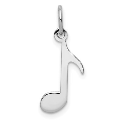 14k White Gold Polished Musical Note Charm