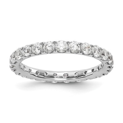 14k White Gold 1 1/2 carat Lab Grown Diamond VS/SI+ G+ Size 5 Shared Prong Eternity Band