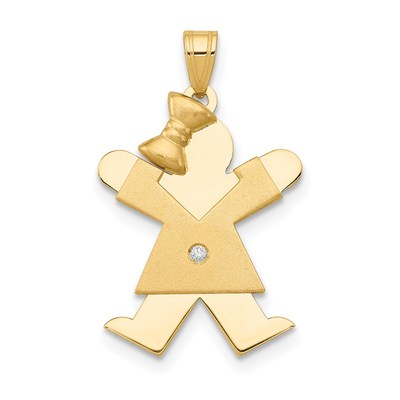 14k A Diamond Kid Pendant