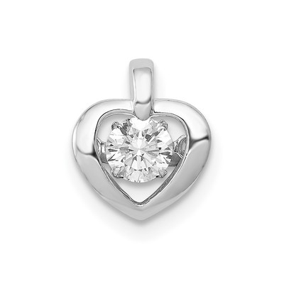 14k White Gold 1/4ct. Vibrant Diamond Heart Pendant