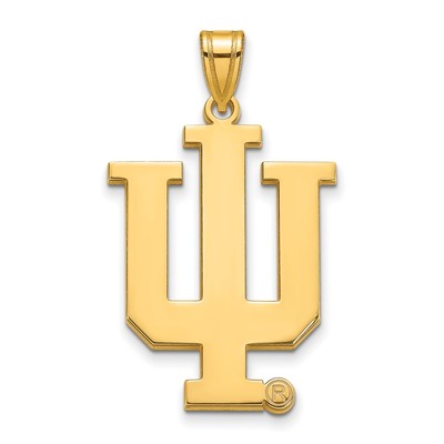 Sterling Silver Gold-plated LogoArt Indiana University I-U Extra Large Pendant