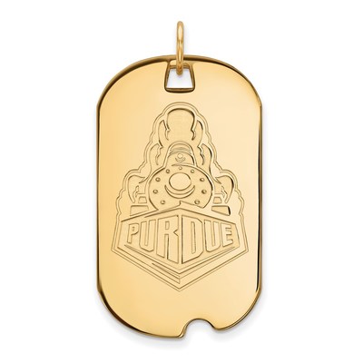 10k Gold LogoArt Purdue University Boilermakers Train Logo Large Dog Tag Pendant