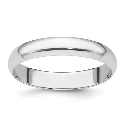 Platinum 4mm Half Round Featherweight Wedding Band Size 5.5