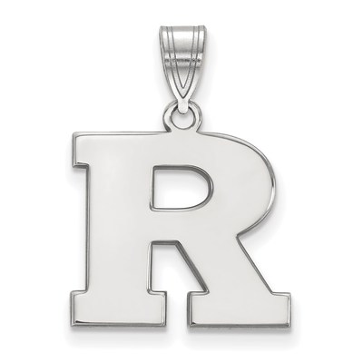 10k White Gold LogoArt Rutgers University Letter R Medium Pendant