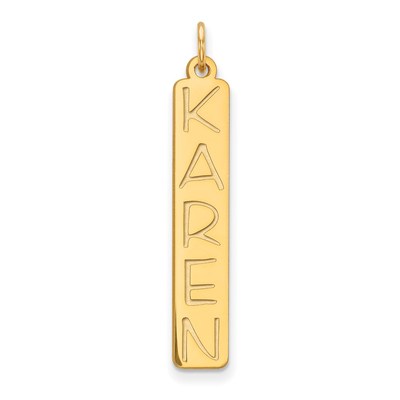 14k Yellow Gold Large Garfield Font  Bar Charm