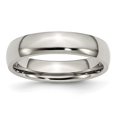Chisel Stainless Steel Polished 5mm Half Round Band