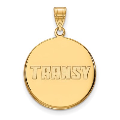 10k Gold LogoArt Transylvania University Large Disc Pendant