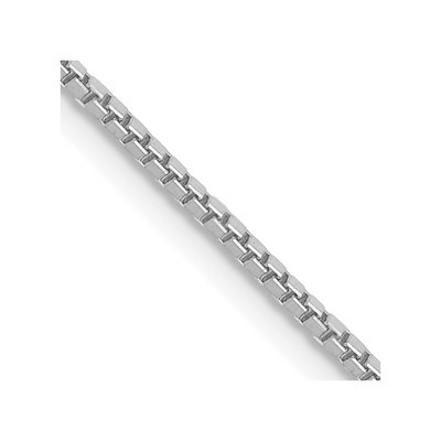 14K White Gold 16 inch 1.1mm Box with Lobster Clasp Chain
