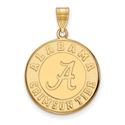 10k Gold LogoArt University of Alabama Crimson Tide Large Disc Pendant
