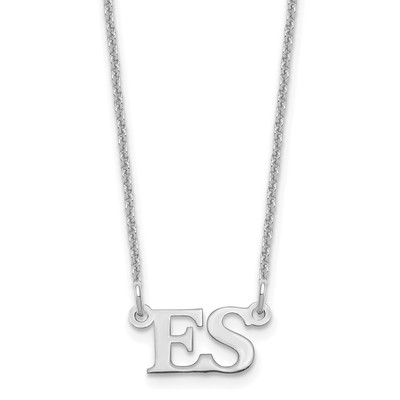 10k White Gold Small Initials Necklace