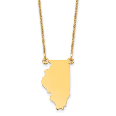 14KY Illinois State Necklace