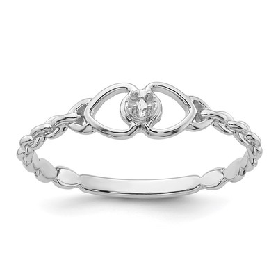 14k White Gold .01ct. Diamond Heart Ring Mounting
