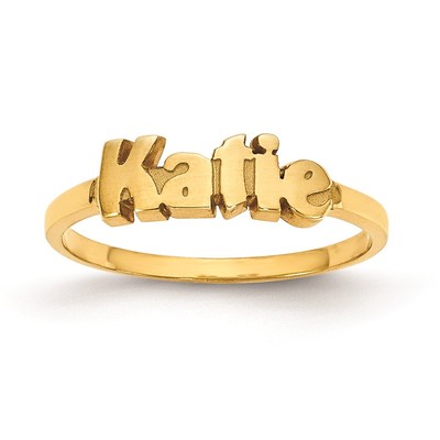 14k Yellow Gold Name Plate Ring