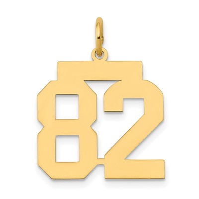 14k Medium Polished Number 82 Charm