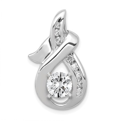 14k White Gold AAA Diamond Semi-mount Peg Slide