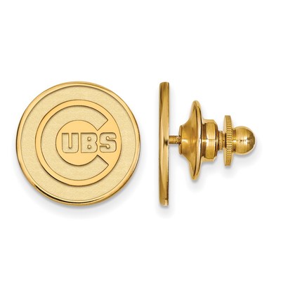 Sterling Silver Gold-plated MLB LogoArt Chicago Cubs Pin