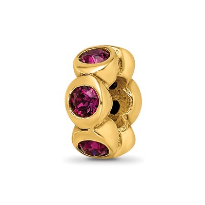 Sterling Silver Gold-plated Reflections Feb Purple Preciosa Crystal Bead