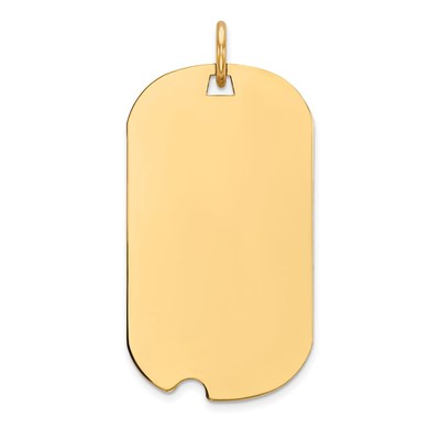 14k Plain .009 Gauge Engraveable Dog Tag w/Notch Disc Charm