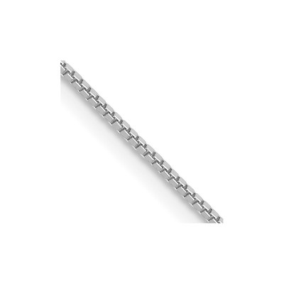 14K White Gold 18 inch .7mm Box with Spring Ring Clasp Chain