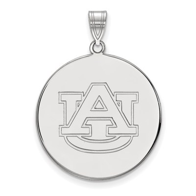 10k White Gold LogoArt Auburn University Extra Large Disc Pendant