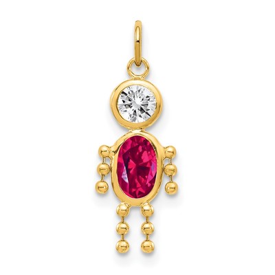 14k July Boy Birthstone Charm