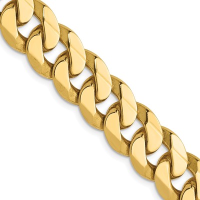 14K 9.5mm Flat Beveled Curb Chain
