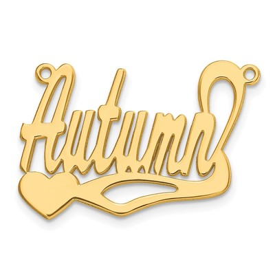 10k Yellow Gold Polished Heart Name Plate