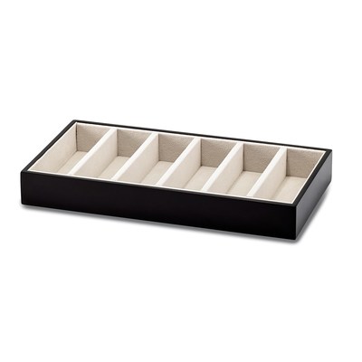 Luxury Giftware Multipurpose 6 slot Ivory Faux Suede Tray fits JJG353 and JJG1149 Includes 2 Stop Bars for Box