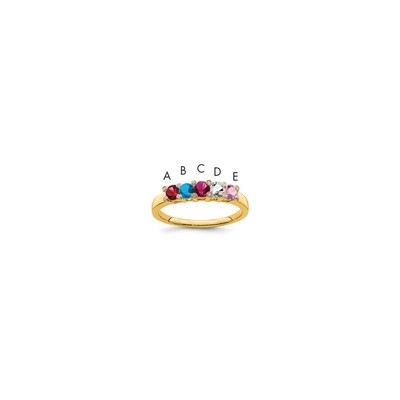 14K Family Jewelry Synthetic Stone & Diamond Set Ring