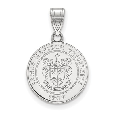 Sterling Silver Rhodium-plated LogoArt James Madison University Medium Crest Pendant
