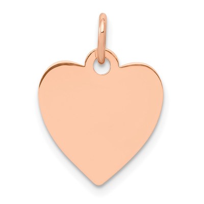 14K Rose Polished Heart Shaped Disc Pendant