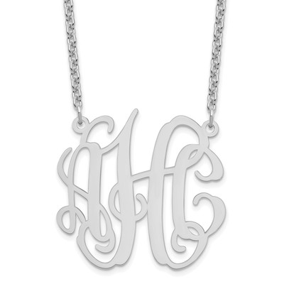 Sterling Silver/Rhodium-plated Medium Monogram Necklace