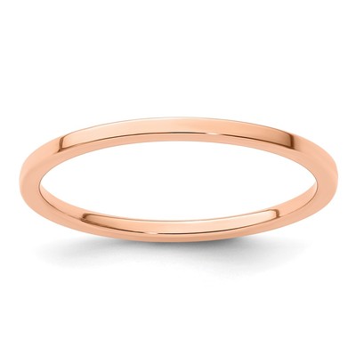 14K Rose Gold 1.2mm Flat Polished Stackable Band Size 8