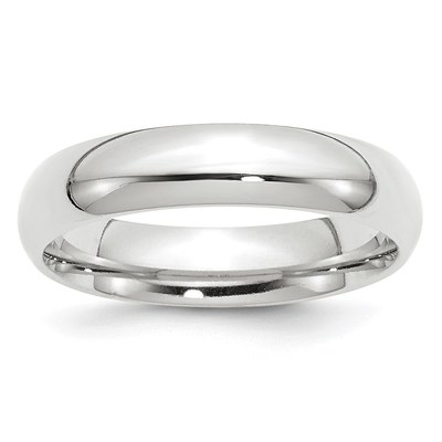 14k White Gold 5mm Standard Weight Comfort Fit Wedding Band Size 4.5