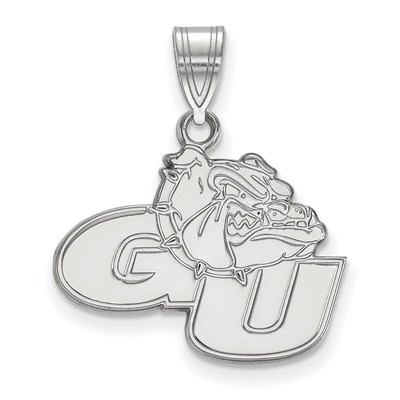 14k White Gold LogoArt Gonzaga University G-U Bulldog Medium Pendant