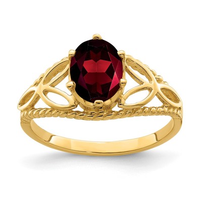 14k 8x6mm Oval Garnet ring