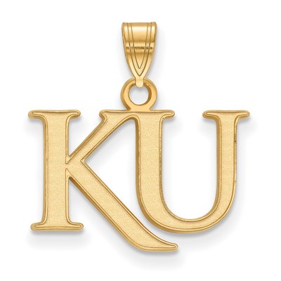 10k Gold LogoArt University of Kansas K-U Small Pendant