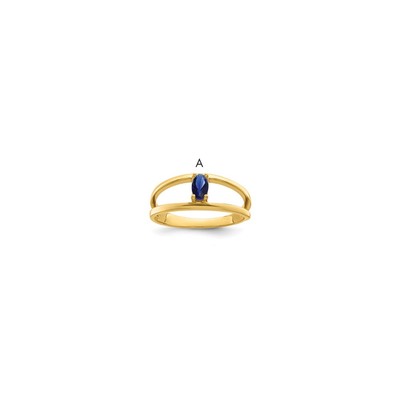 14k 5x3mm Oval Synthetic Family Jewelry Ring