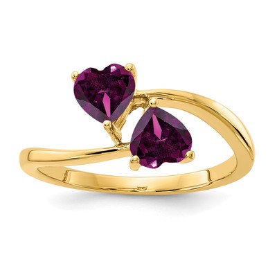 14k 5mm Heart Rhodolite Garnet ring