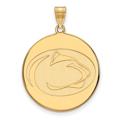 14k Gold LogoArt Penn State University Lion Extra Large Disc Pendant