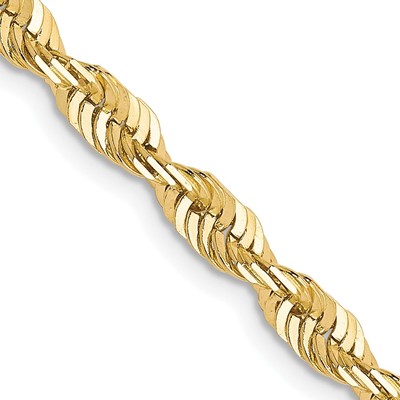 10K 3.5mm Diamond-Cut Lightweight Rope Chain