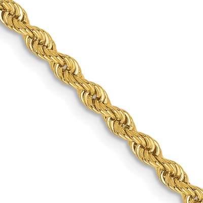 14K 22 inch 2.5mm Regular Rope with Lobster Clasp Chain