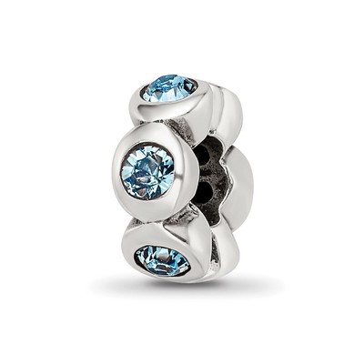 Sterling Silver Reflections Dec Preciosa Crystal Birthstone Bead