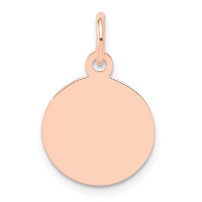14k Rose Gold Plain .009 Gauge Circular Engraveable Disc Charm