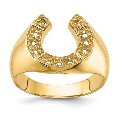 14k Polished Mens Diamond Horseshoe Ring Mounting