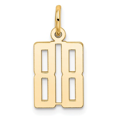 14k Small Elongated Number 88 Charm